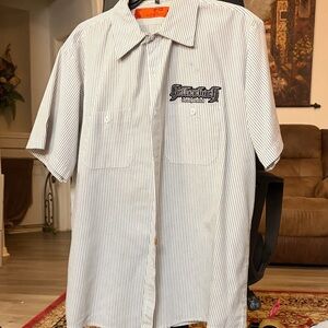 Men's Embroidered Short Sleeve Striped Shirt
